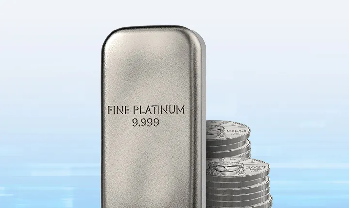 Lingots de platine de qualité investissement dans un coffre sécurisé