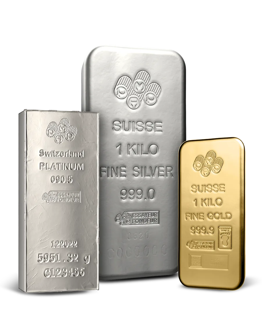 Lingots d’or, d’argent et de platine disponibles sur OneGold