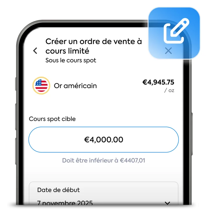 Gestion des ordres limites dans l’application OneGold